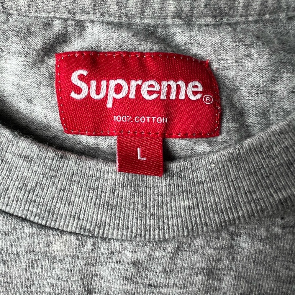 Supreme Gray Long Sleeve Men's Tee - Picture 6 of 11